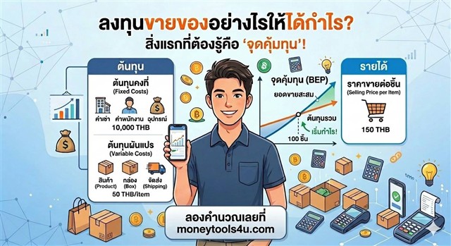จุดคุ้มทุนคืออะไร? คำนวณยังไงให้รู้ว่าขายเท่าไหร่ถึงจะไม่ขาดทุน